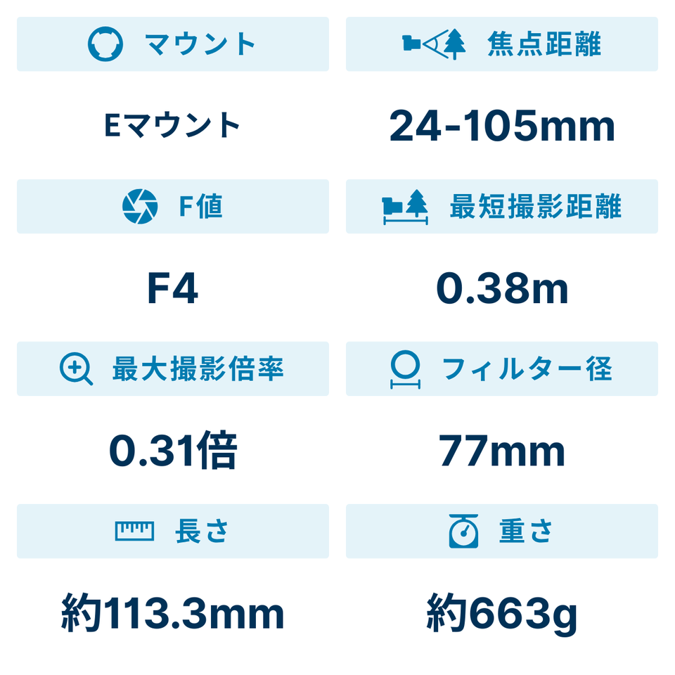 [レンタル] ソニー FE 24-105mm F4 G OSS SEL24105G 標準ズームレンズ