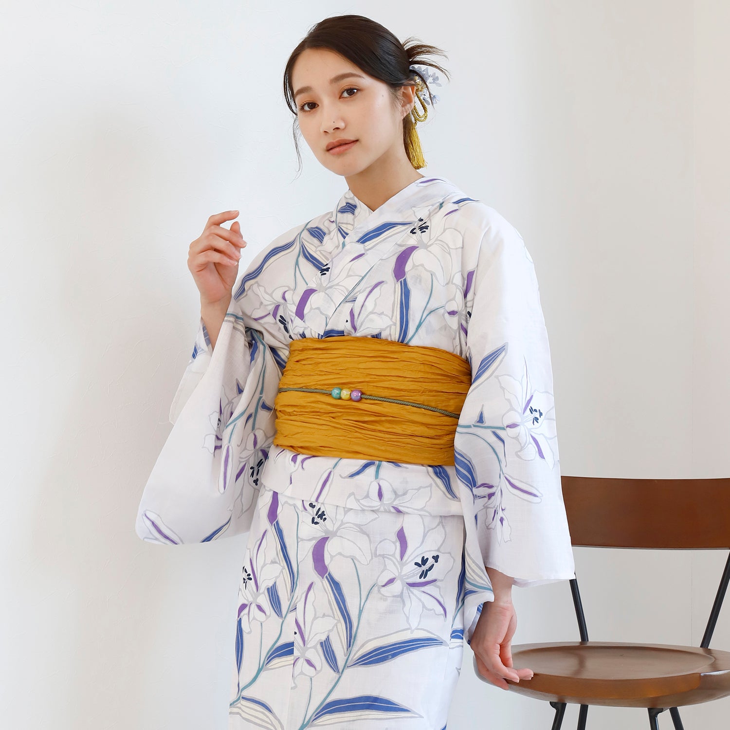 [レンタル] [2025新作]SION レディース浴衣 百合 フリーサイズ