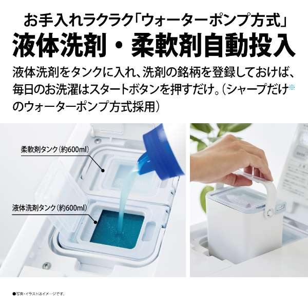 [レンタル] SHARP (シャープ)【左開き】 ES-X11B-SL 洗濯11kg/乾燥6kg ドラム式洗濯乾燥機 クリスタルシルバー - 5