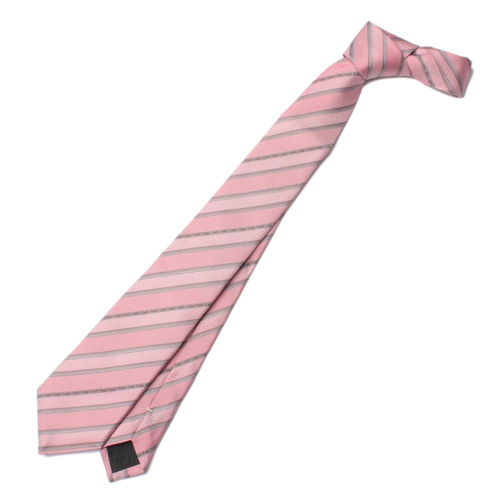 [レンタル] フェンディ メンズネクタイ シルク ピンク レジメンタルストライプの宅配レンタル - 3