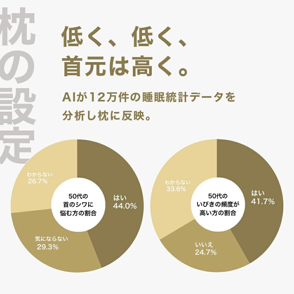 [レンタル] THE PILLOW Preset【20】50代向けの枕 オフホワイト×ホワイト - 4