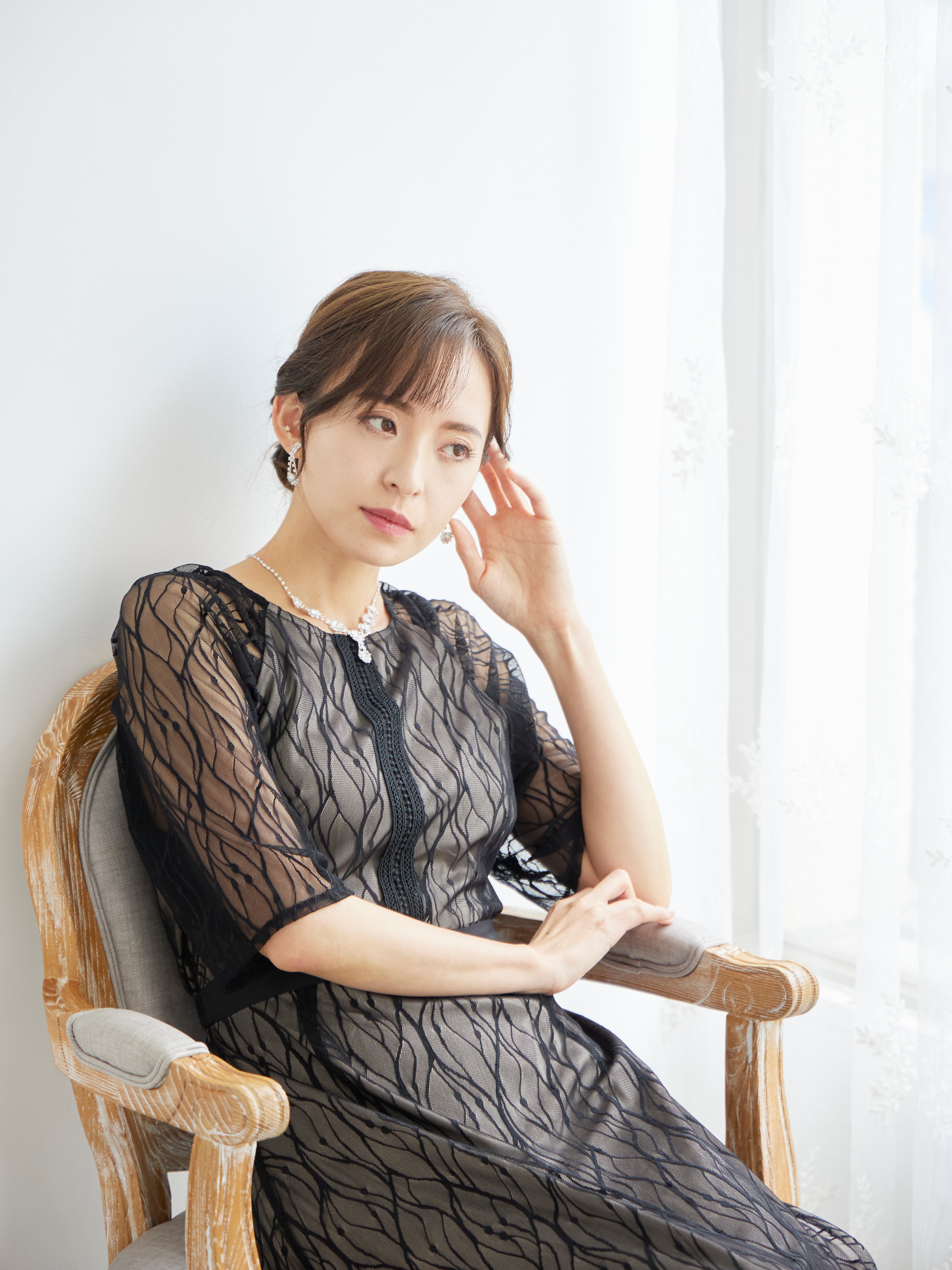 [レンタル] BELINDA DE CAPRIS ラグランスリーブレース ワンピースドレス ブラックの宅配レンタル - 10