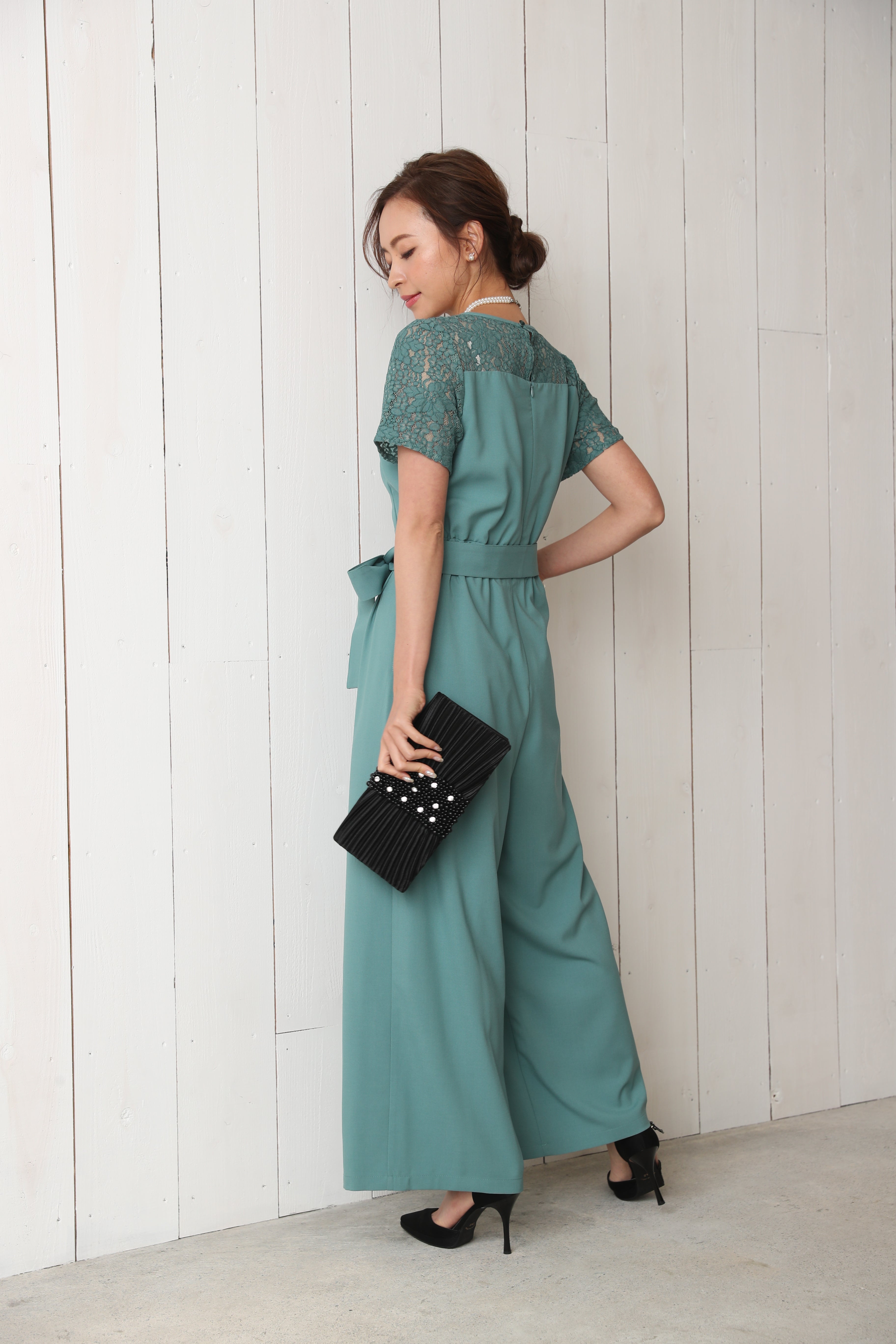 [レンタル] BELINDA DE CAPRIS 袖付きタックテーパード オールインワン パンツドレス ミントの宅配レンタル - 19