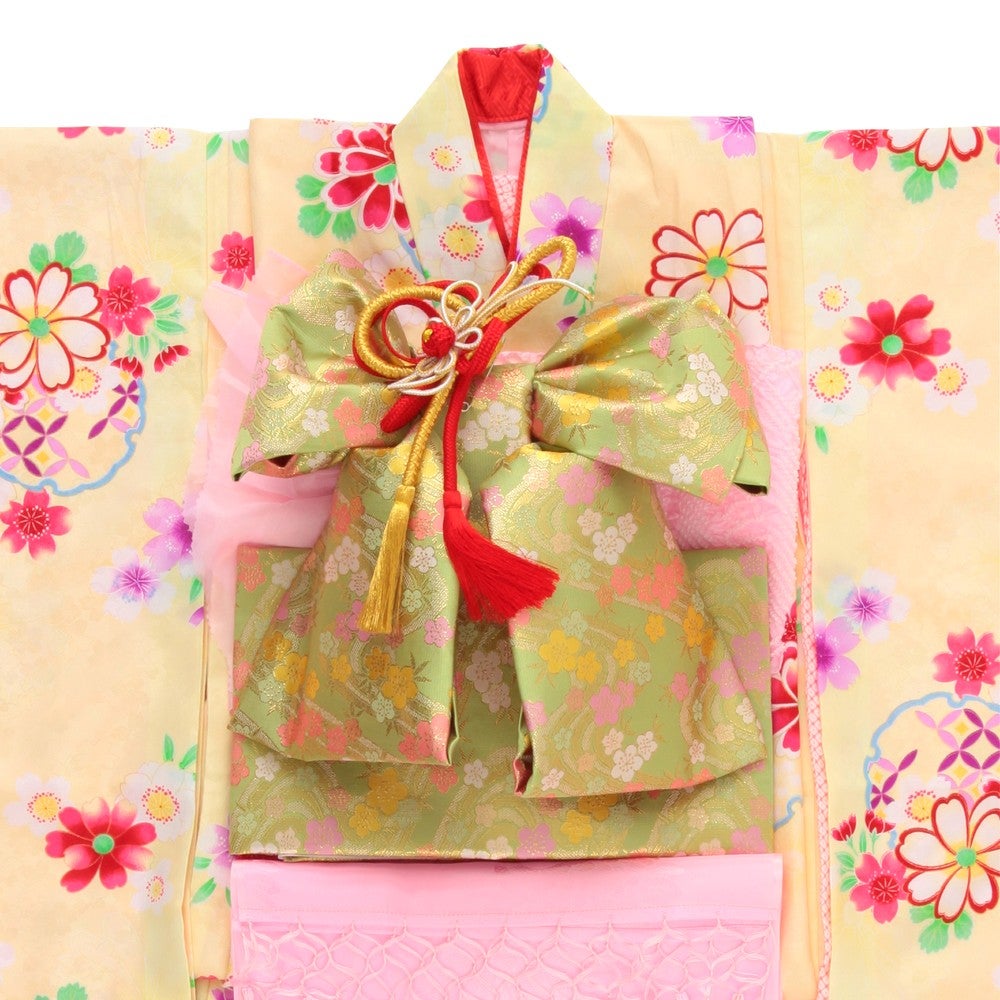 [レンタル] 七五三/節句 着物セット 7歳女の子 柔らか 濃淡の宅配レンタル - 1