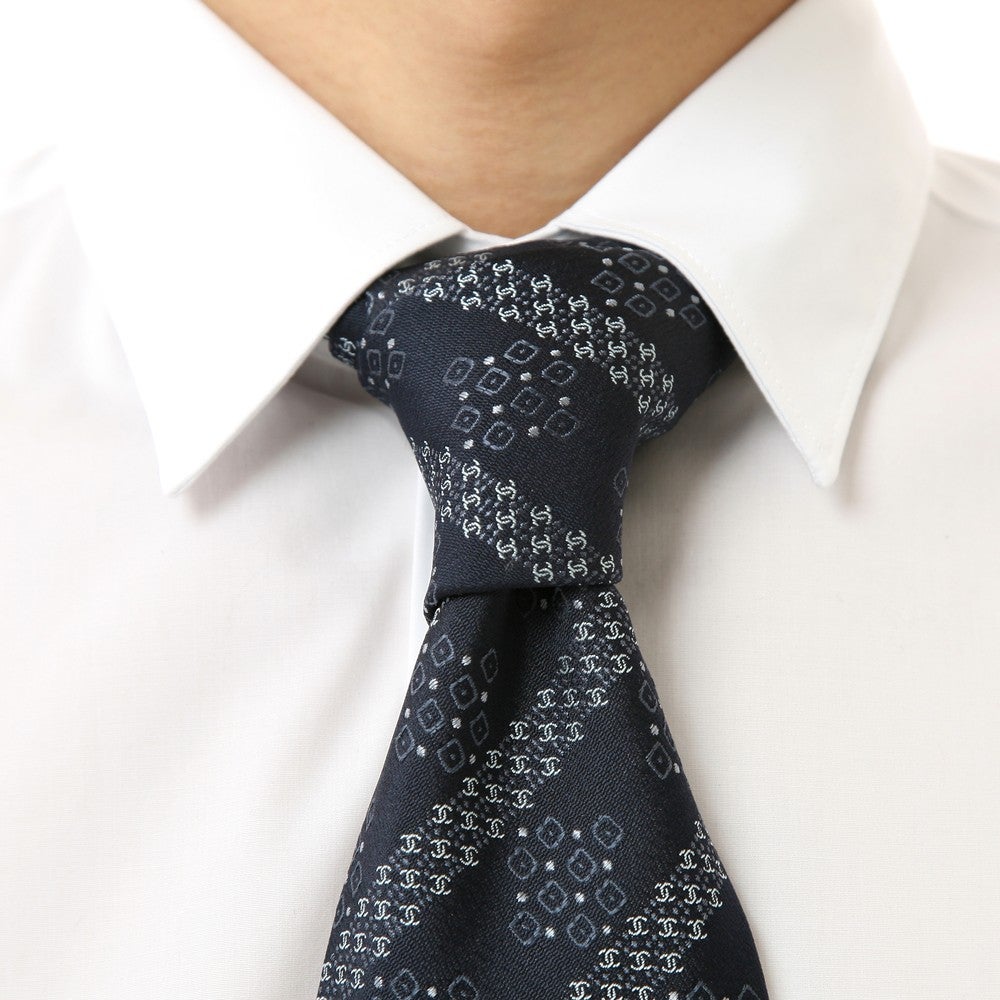 [レンタル] シャネル メンズネクタイ シルク ブルー/ネイビー 花柄の宅配レンタル - 7