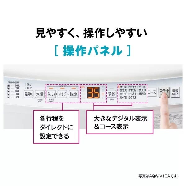 [レンタル] アクア AQW-V8A 8kg 全自動洗濯機 - 7