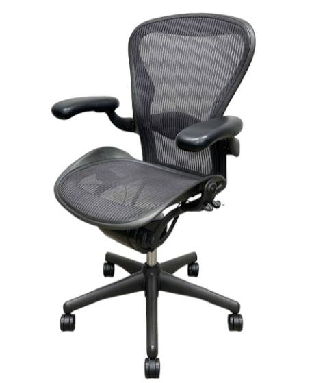 美品　ハーマンミラー　アーロンチェア　Bサイズ　フル装備　デスクチェア　事務椅子 ハーマンミラー アーロンチェア 可動肘 ランバーサポート フル