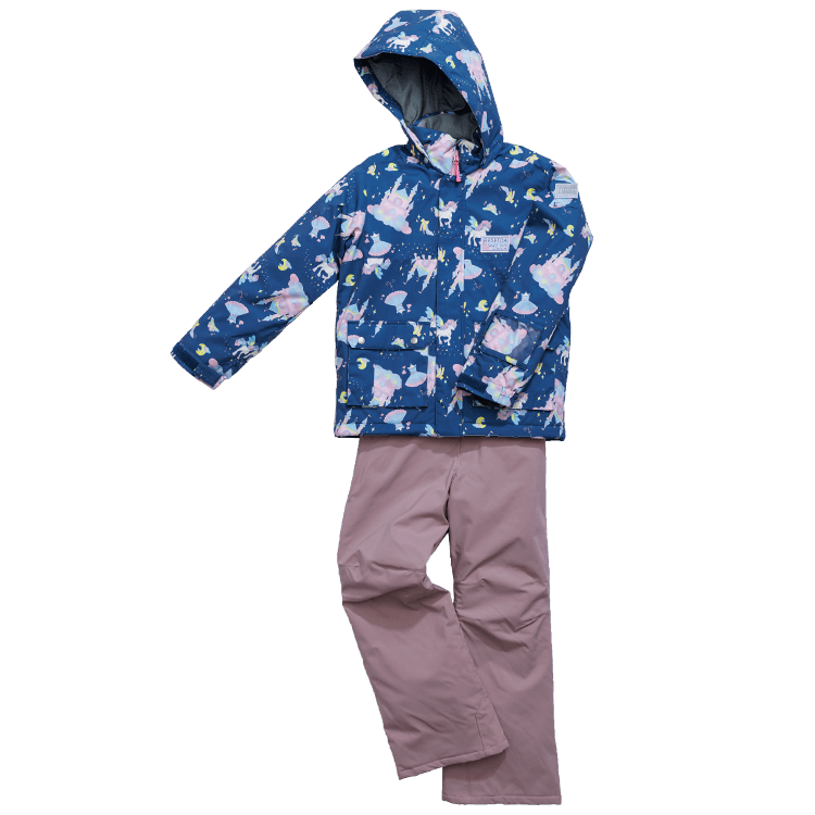 [レンタル] オンヨネ(ONYONE) キッズ スキー・スノボウェア 上下セット ユニコーン柄×ピンクベージュ (130cm～160cm)の宅配レンタル - 2