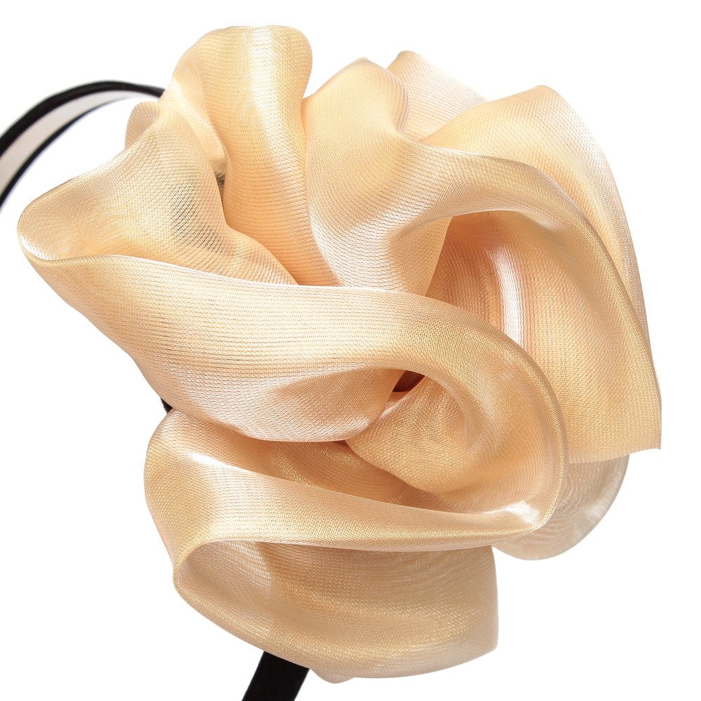 [レンタル] レディース ふんわり艶やかフラワー パーティ ヘアアクセサリー カチューシャ パールベージュ