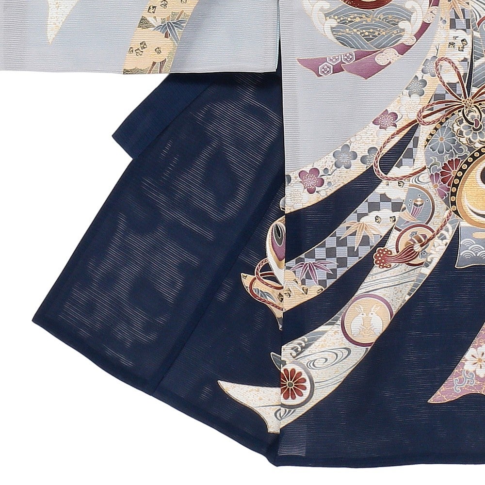 [レンタル] 男の子 お宮参り 産着・絽（夏用）レンタル6点フルセット 正絹 鷹 束ね熨斗の宅配レンタル - 2