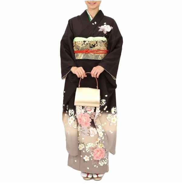 [レンタル] 振袖 花柄 Mサイズ(レッド) / Lサイズ(ブラック) ブラック Lサイズ
