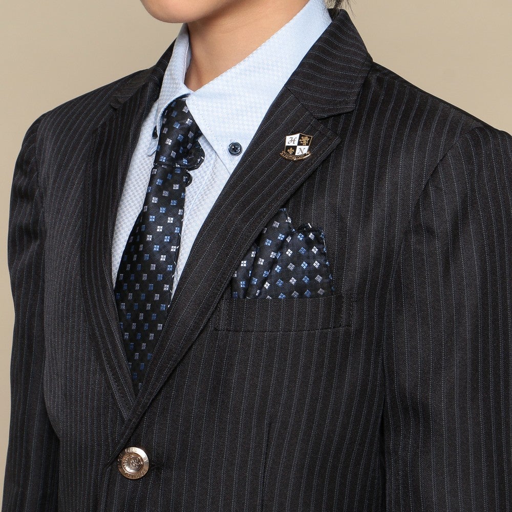 Hiromichi Nakano 黒ストライプスーツ 165サイズ Hiromichi Nakano 黒ストライプスーツ 165サイズ Hiromichi