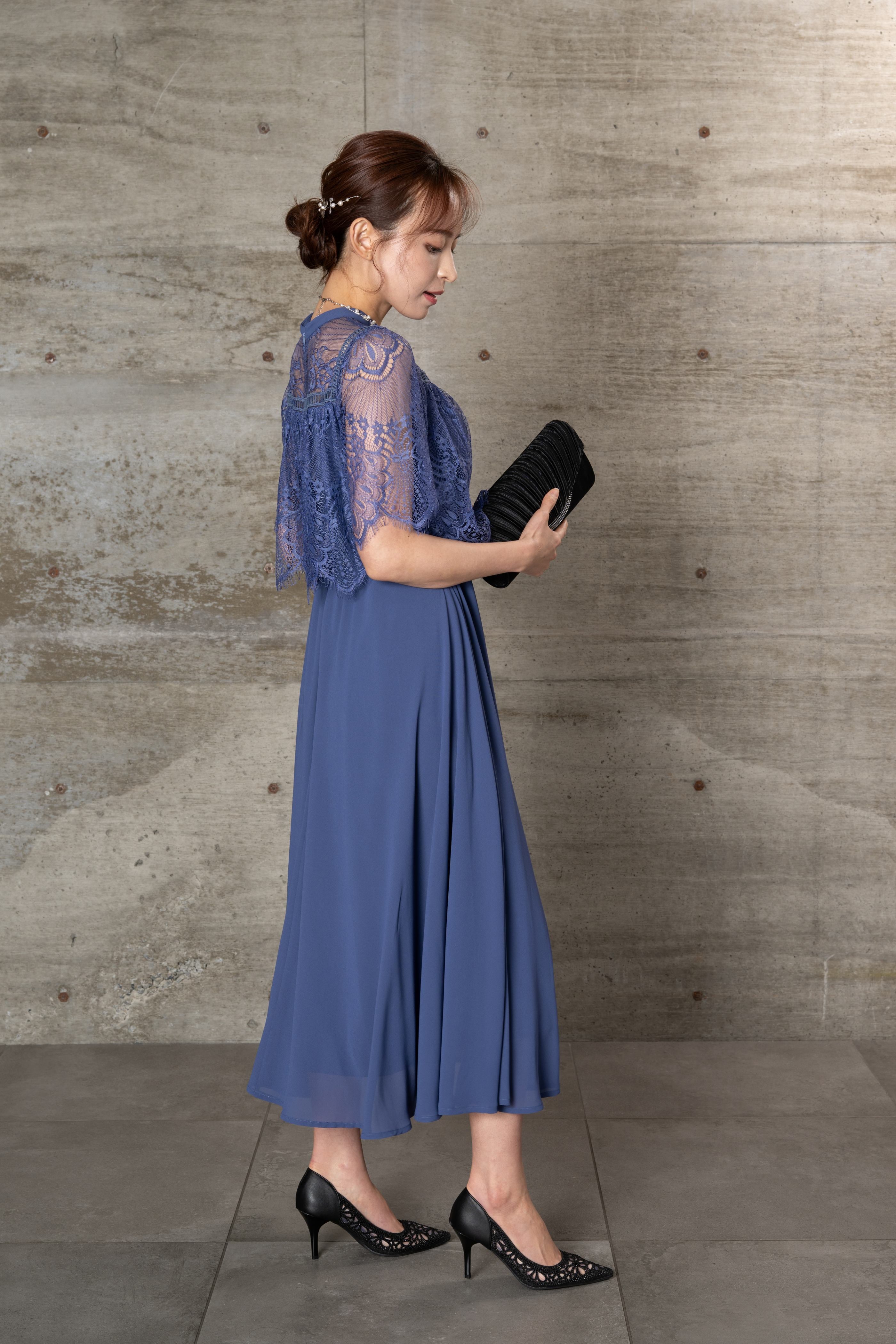 [レンタル] BELINDA DE CAPRIS スタンドカラーフレアドレスの宅配レンタル - 18