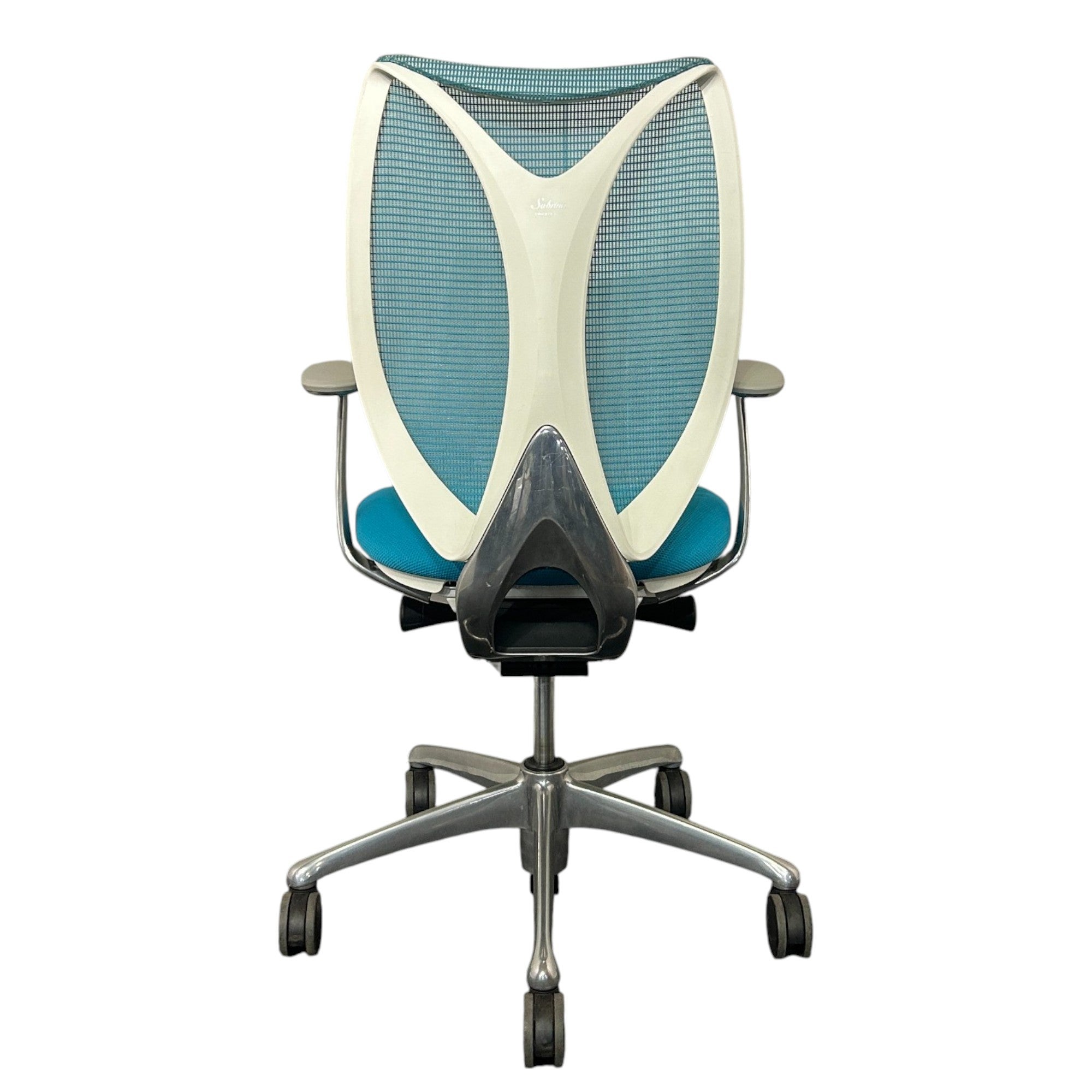 [レンタル] オカムラ サブリナ ハイバック 固定肘 ブルーグリーン ポリッシュ C844BW-FSZ6 オフィスチェア - 4