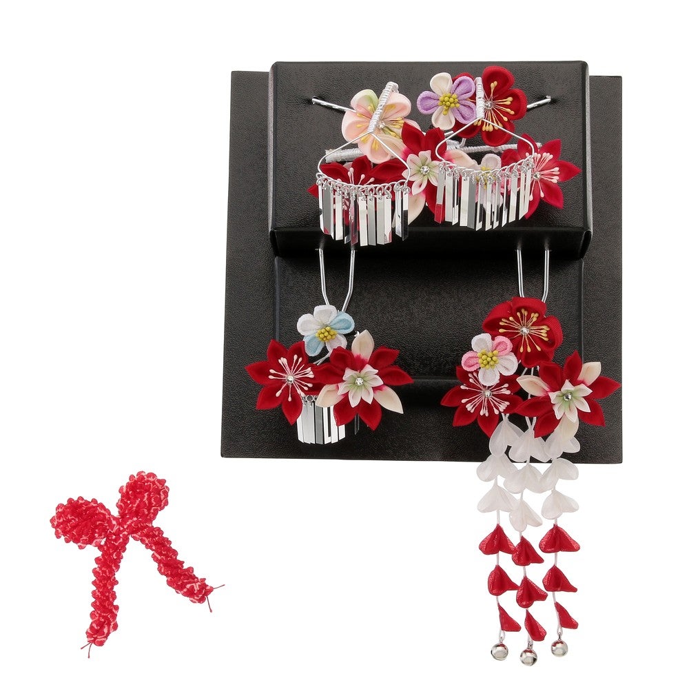 レンタル] 七五三/節句 和装髪飾り かんざし ちんころ 4点 勝山セット
