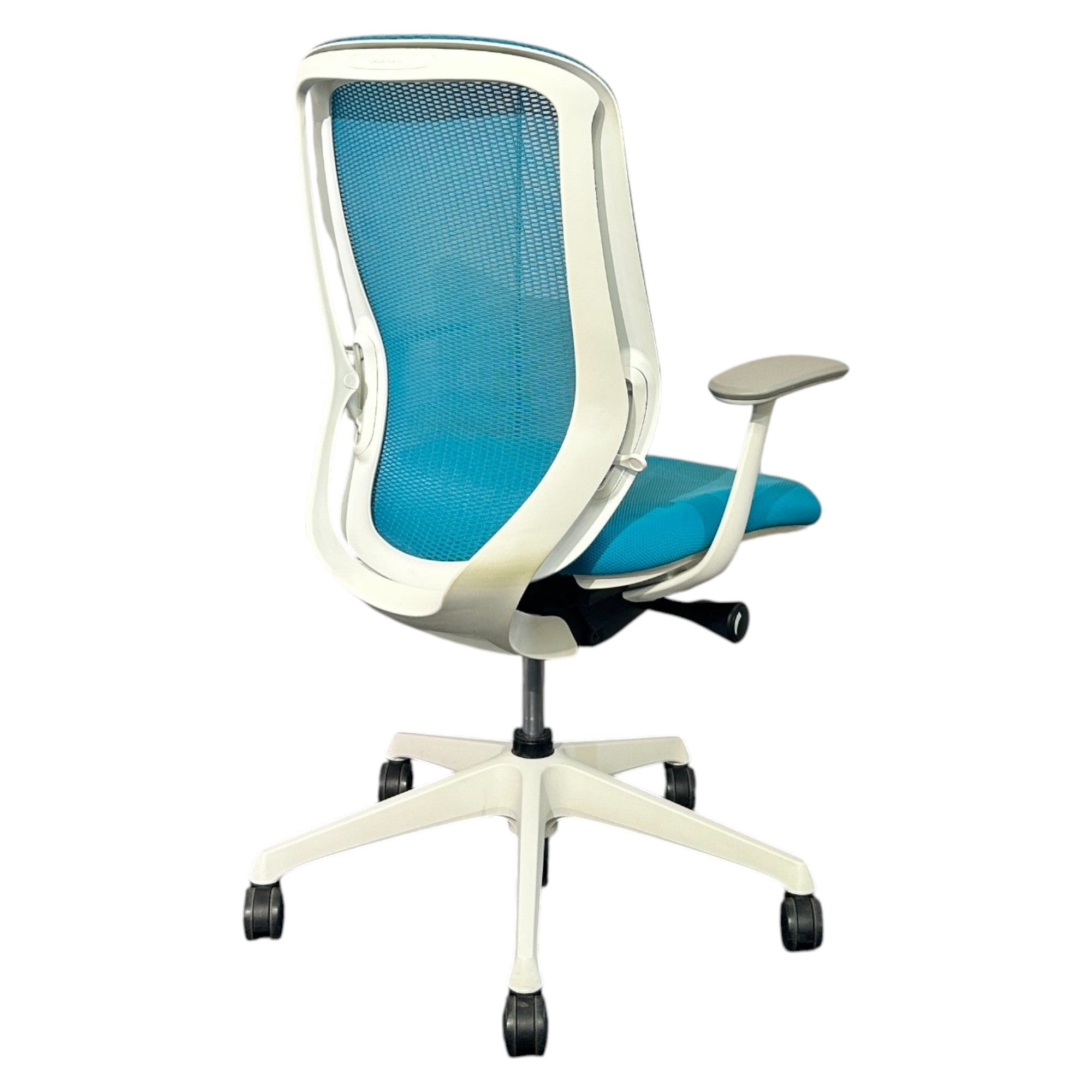 [レンタル] オカムラ オフィスチェア シルフィー ハイバック 固定肘 ブルーグリーン ホワイト C646XW-FMR6 - 5