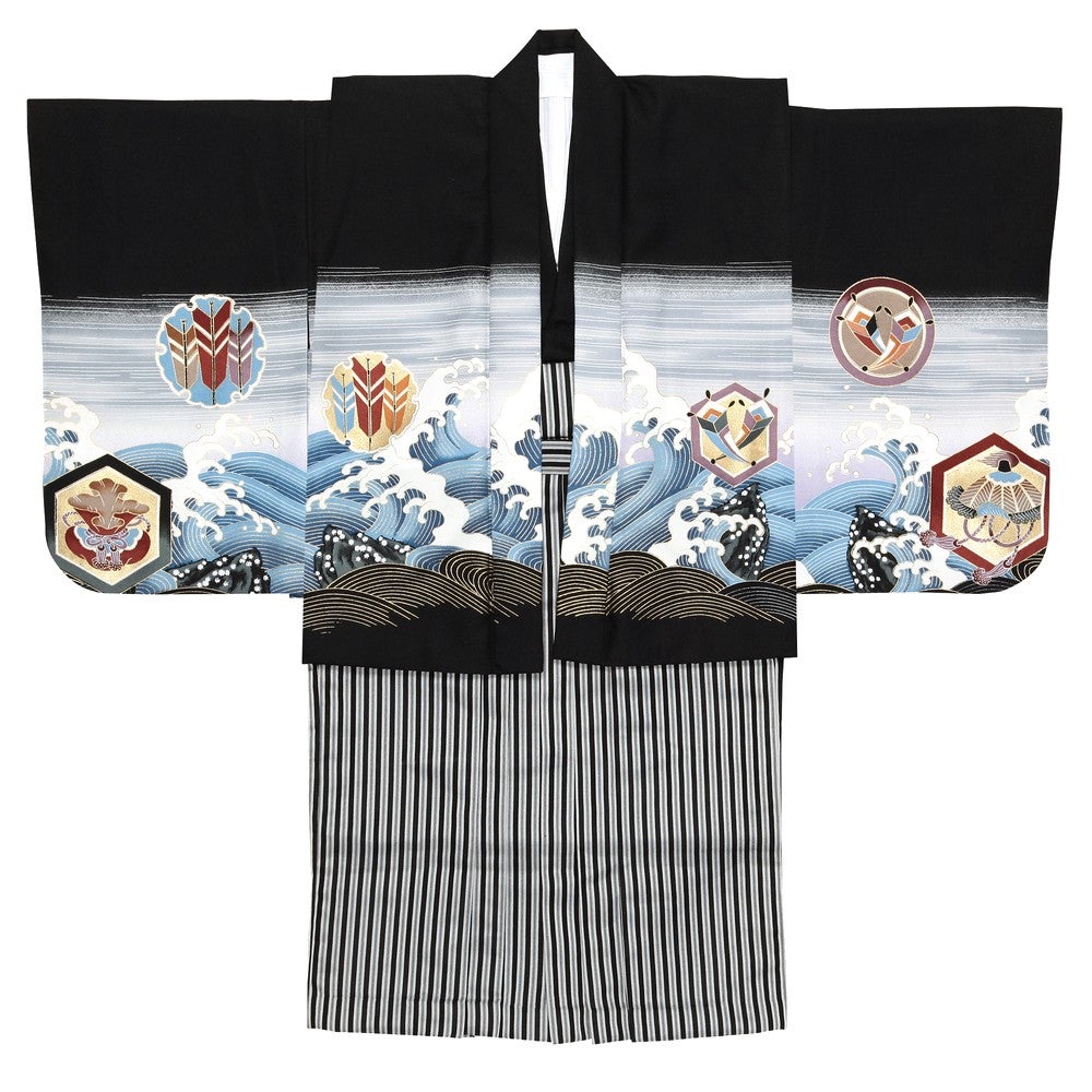 [レンタル] 七五三/節句 袴セット 3歳男の子 凛々しい鷹 白波の宅配レンタル - 4