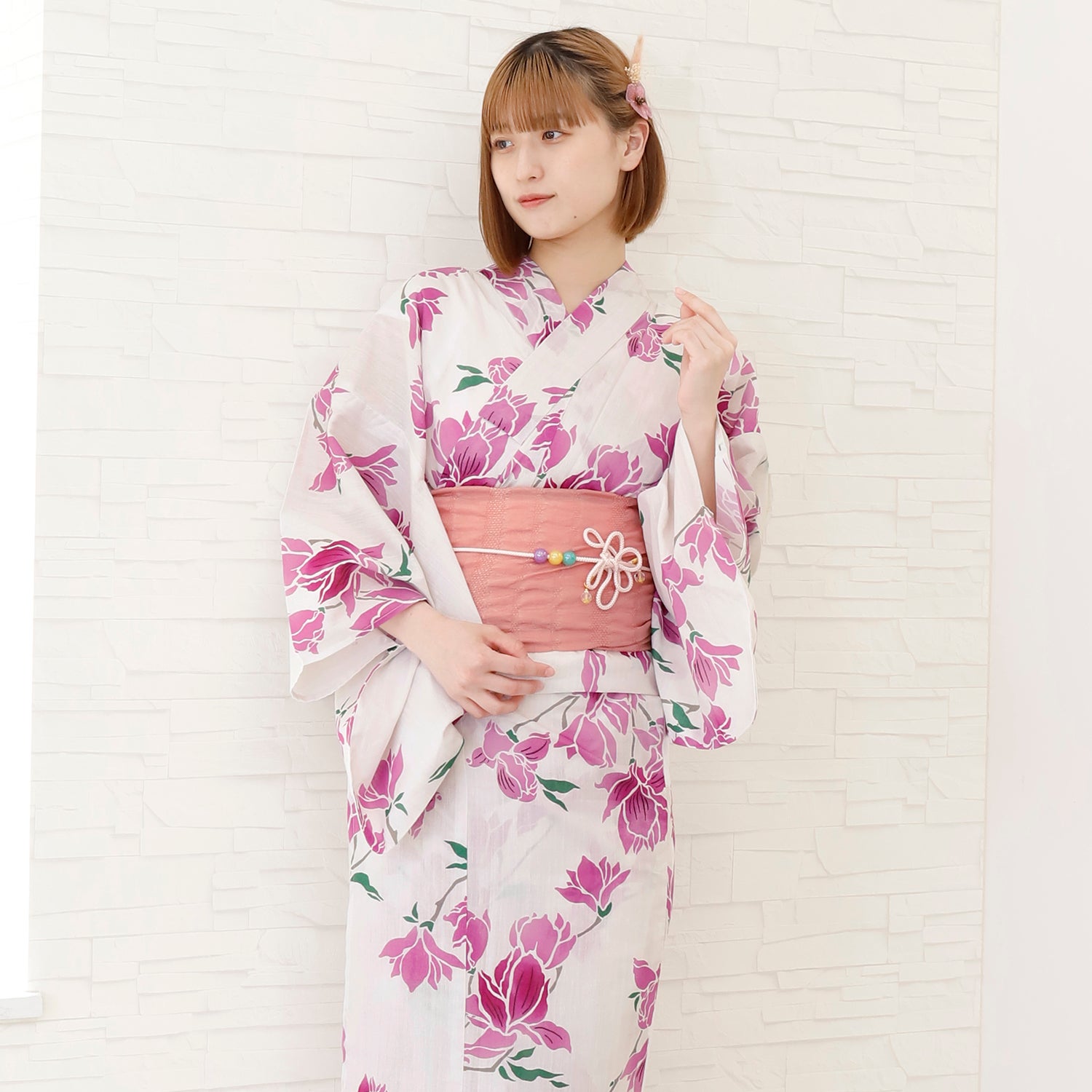 [レンタル] [2025新作]SION レディース浴衣 花柄 フリーサイズの宅配レンタル - 2