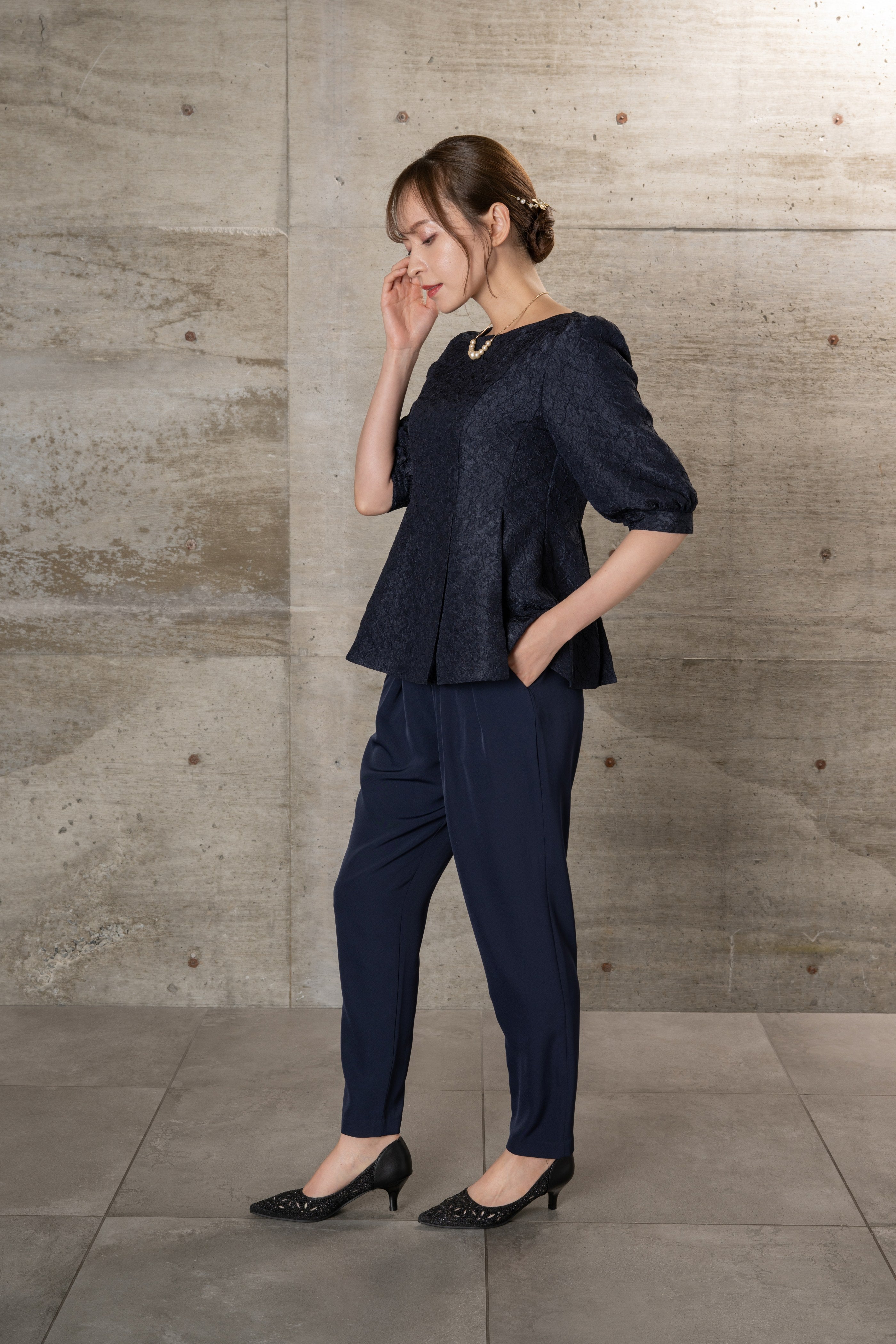 [レンタル] BELINDA DE CAPRIS ジャガードブラウス2wayパンツセットアップ パンツドレスの宅配レンタル - 7