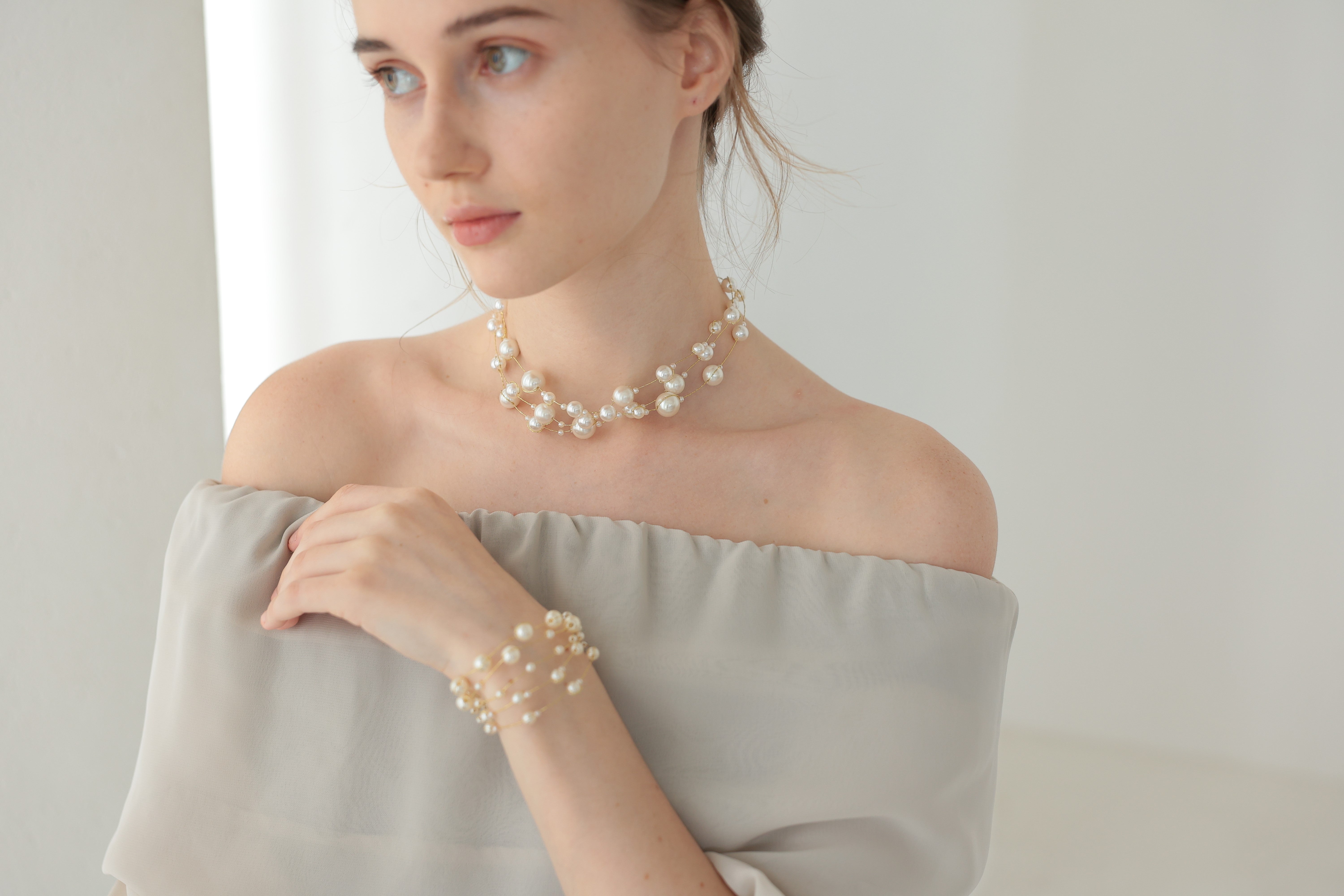 [レンタル] アートマリー ３連パールネックレス ゴールドの宅配レンタル - 4