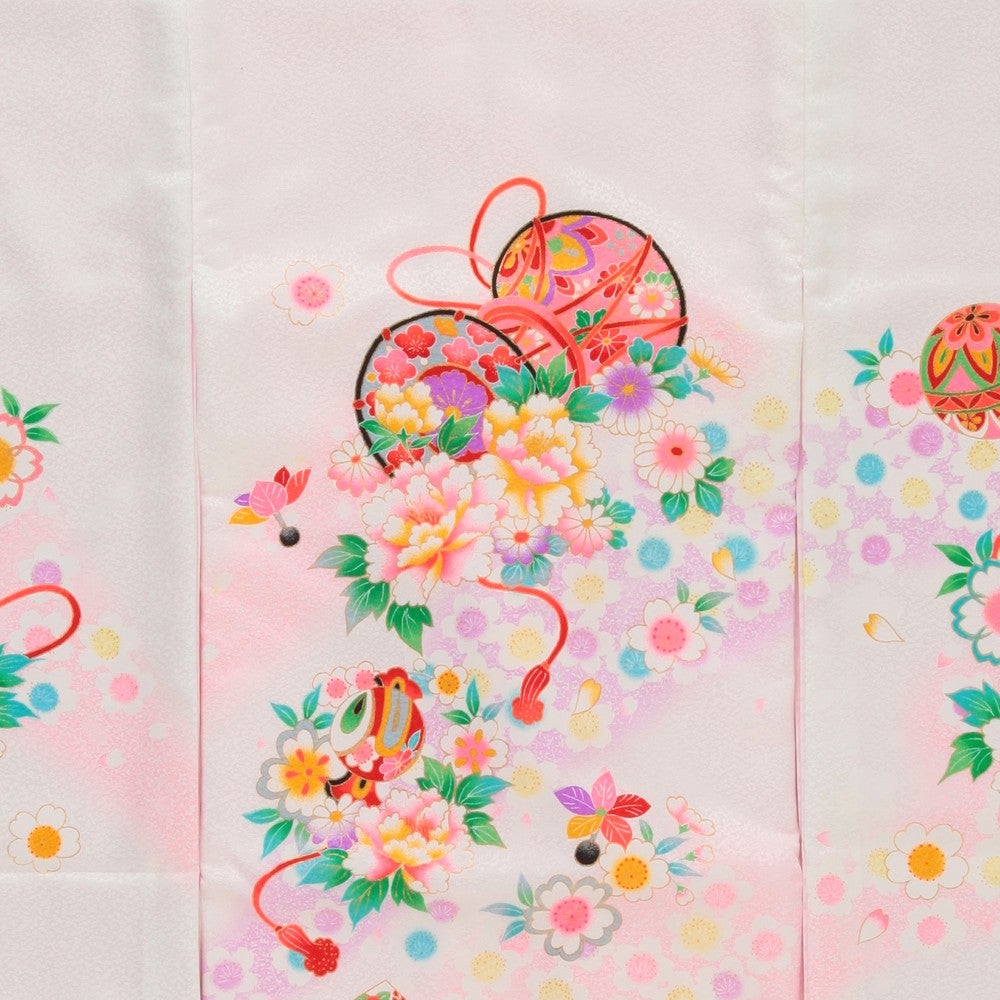 [レンタル] 女の子 お宮参り 産着レンタル6点フルセット 正絹 濃淡 花々の宅配レンタル - 3