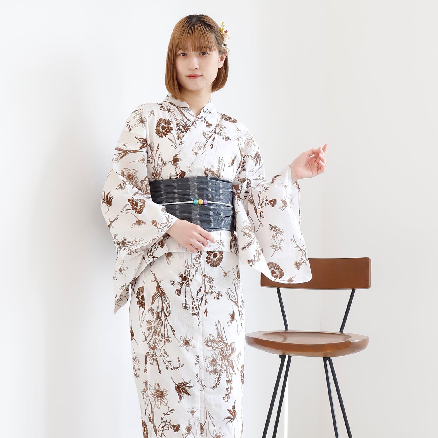 [レンタル] [2025新作]SION レディース浴衣 花柄 フリーサイズ