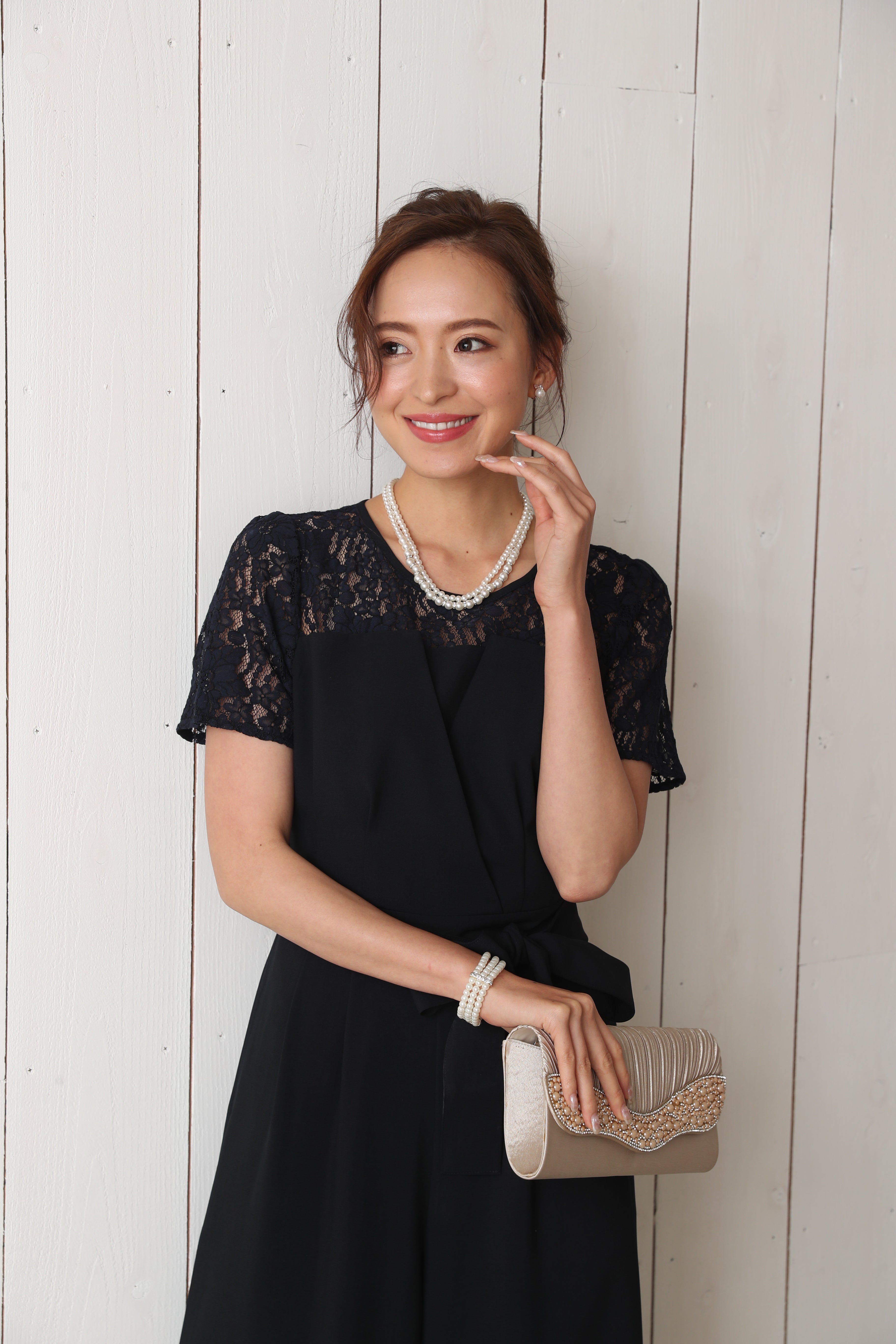 [レンタル] BELINDA DE CAPRIS 袖付きタックテーパード オールインワン パンツドレス ネイビーの宅配レンタル - 17