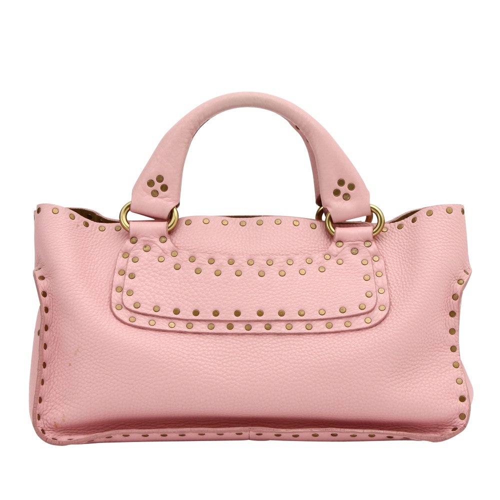 CELINE セリーヌ スタッズ付きブギーバッグ ピンク ハンドバッグ レンタル] レディース セリーヌ ブギー ハンドバッグ ピンク