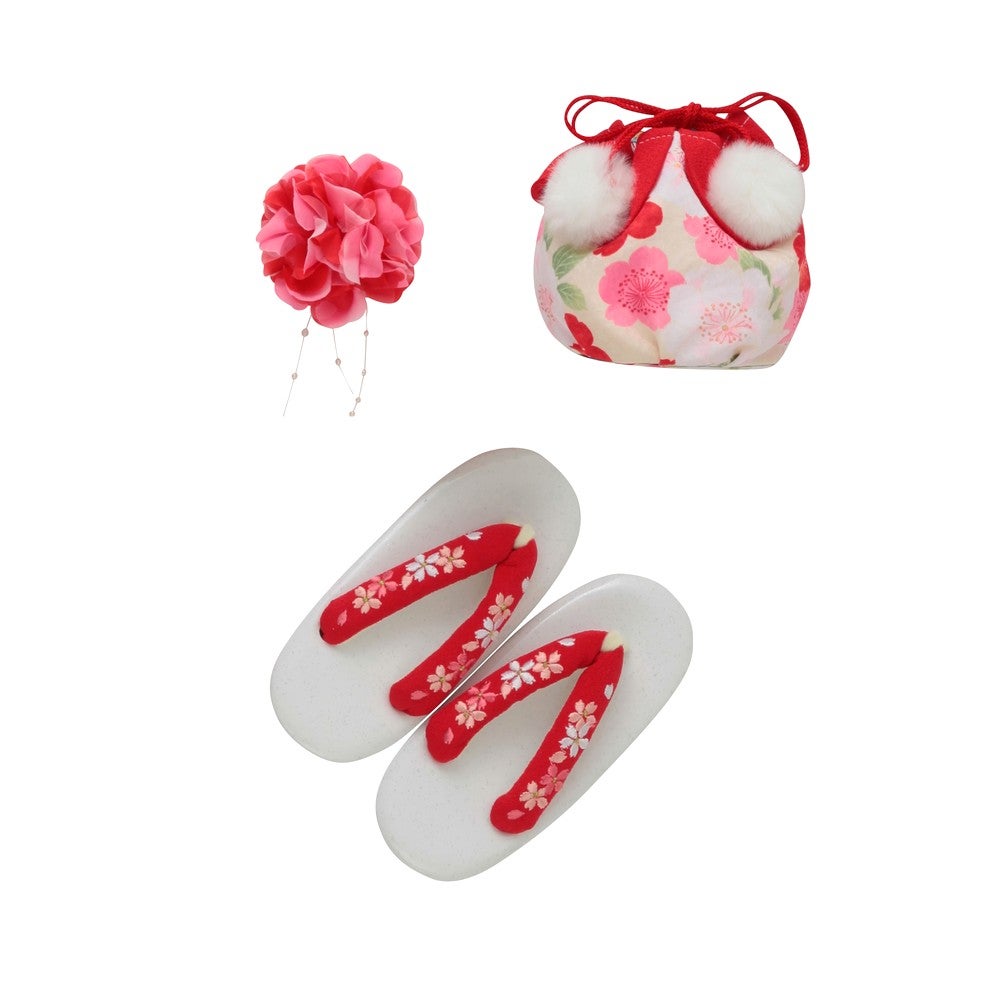 [レンタル] 七五三/節句 被布セット 3歳女の子 被布セット 彩り豊か 花々の宅配レンタル - 4