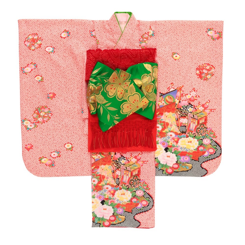 [レンタル] 七五三/節句 着物セット 7歳女の子 御所車 鞠の宅配レンタル - 5