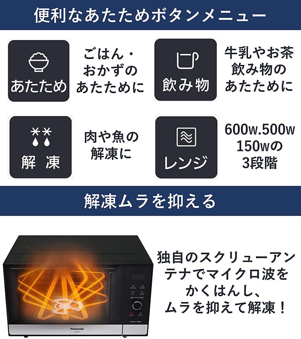 [レンタル] [22L]パナソニック 単機能電子レンジ NE-FL221-K