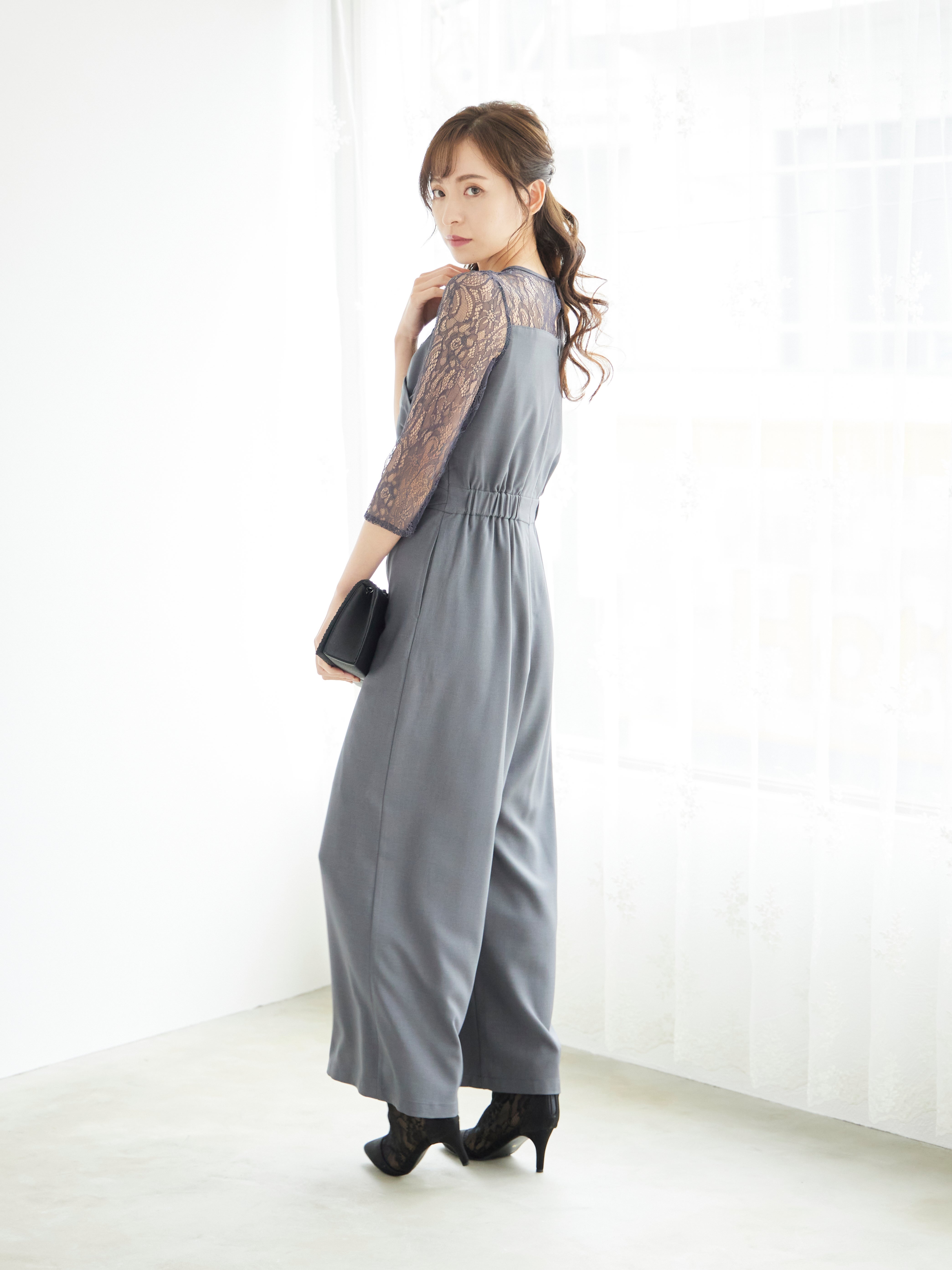 [レンタル] BELINDA DE CAPRIS クロスデザイン オールインワン パンツドレス グレーの宅配レンタル - 8