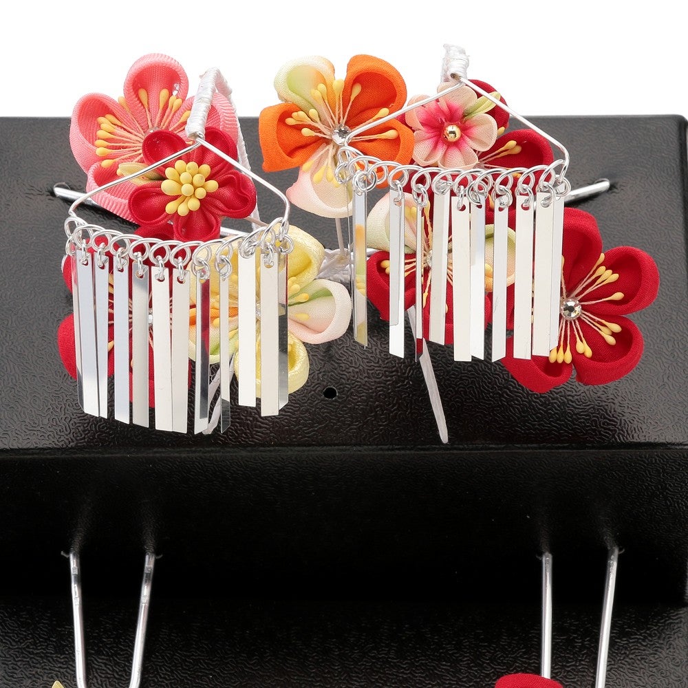 [レンタル] 七五三/節句 和装髪飾り ちんころ かんざし 4点 勝山セット (レッド)の宅配レンタル - 2