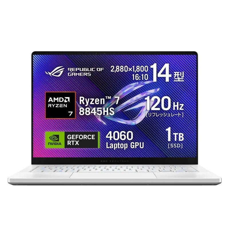 ASUS ROG Zephyrus G14 GA403UV (AMD Ryzen™ 7 8845HS/GeForce RTX™ 4060/14型/32GB/SSD 1TB) ゲーミングノートパソコン