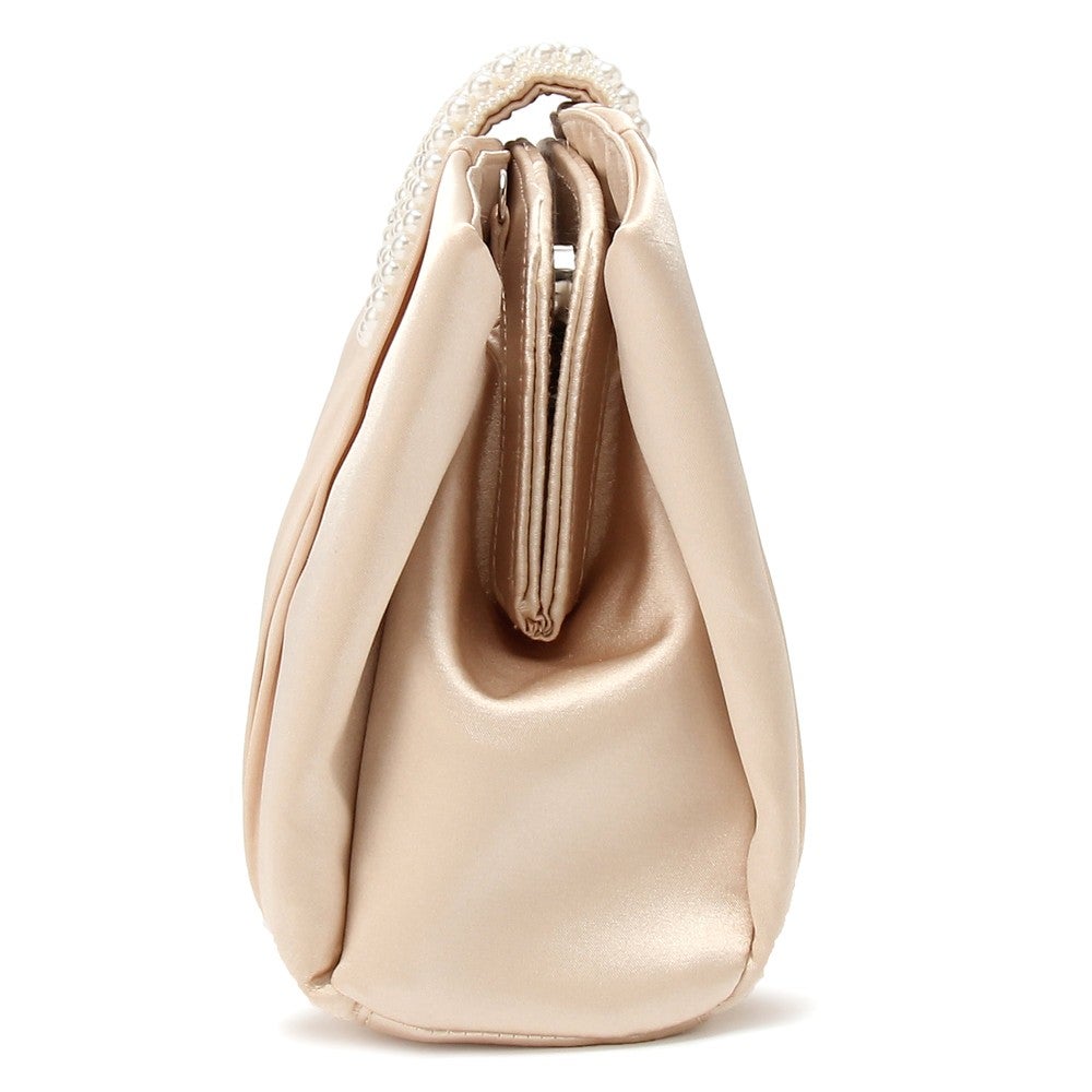 [レンタル] レディース パール＆ビジュー付き クラッチバッグ - 2