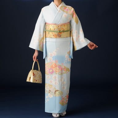 訪問着セット 雲取 四季の花 ライトブルー