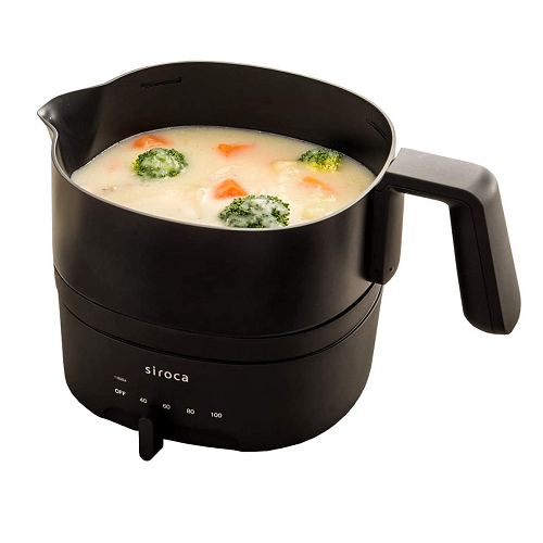 [レンタル] siroca おりょうりケトル ちょいなべ SK-M151 ブラック 丸洗い可/温度調整機能 - 3