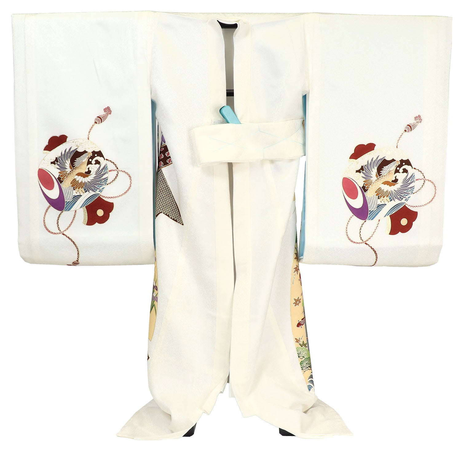 [レンタル] 男の子 お宮参り 産着 レンタル6点フルセット 正絹 兜に十徳 白色の宅配レンタル - 2