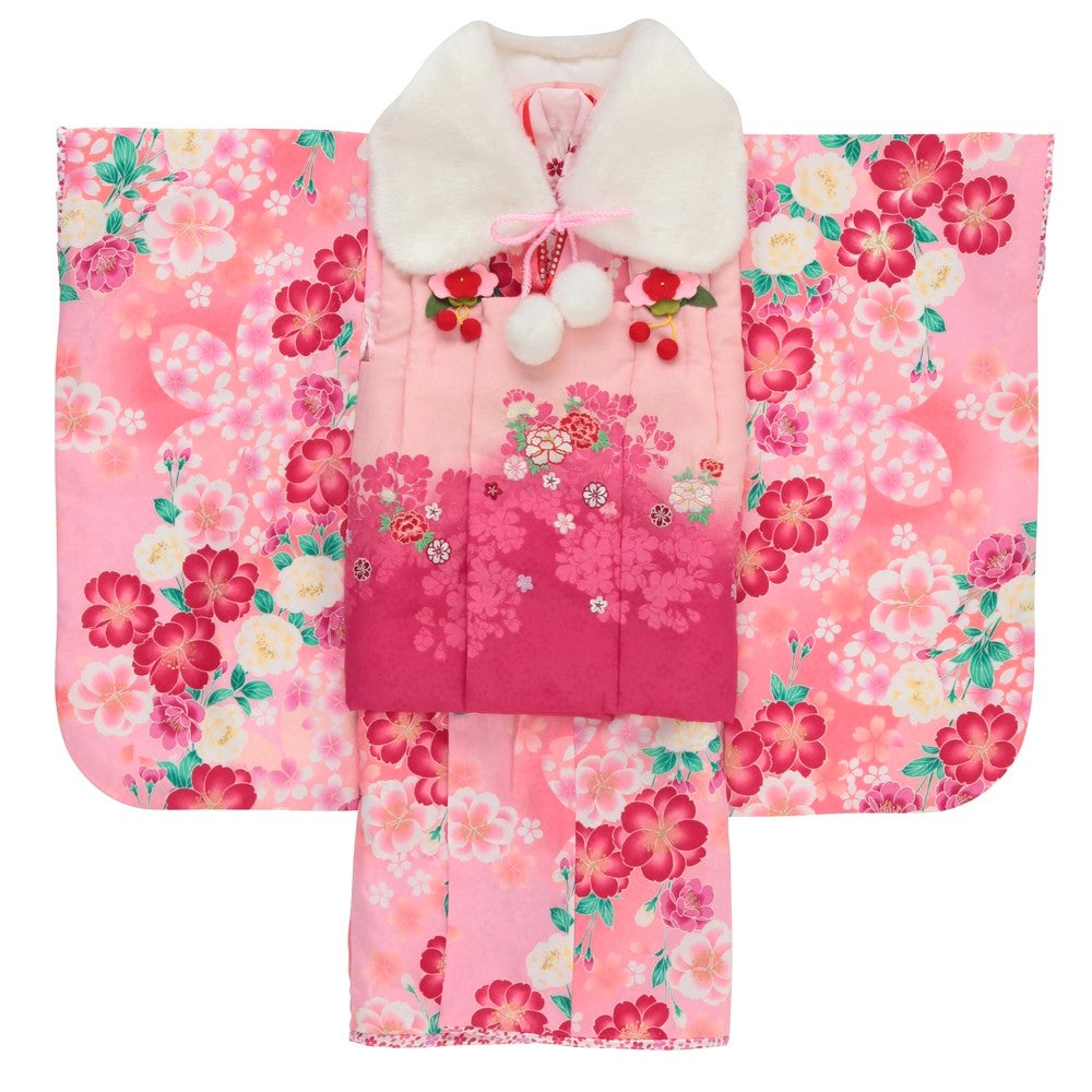七五三/節句 被布セット 3歳女の子 可憐 華やか