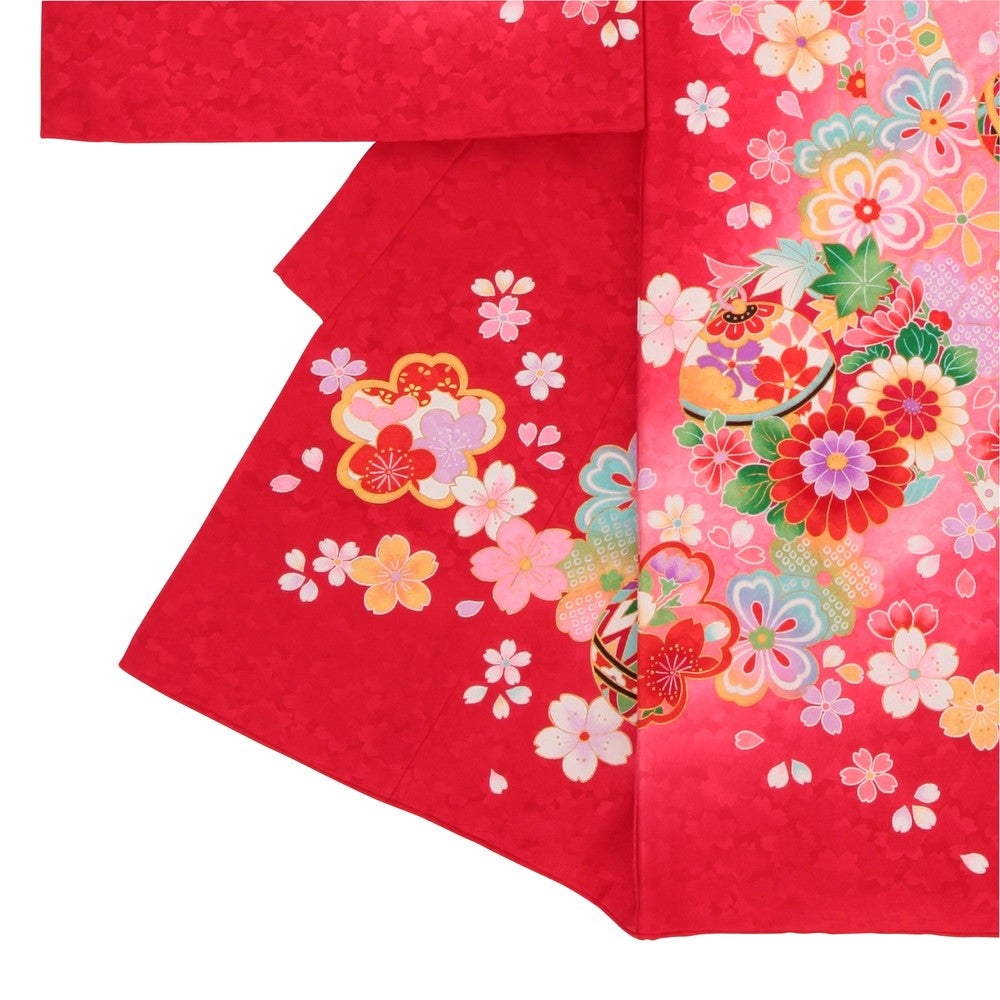 [レンタル] 女の子 お宮参り 産着レンタル6点フルセット 正絹 鞠 桜の宅配レンタル - 2