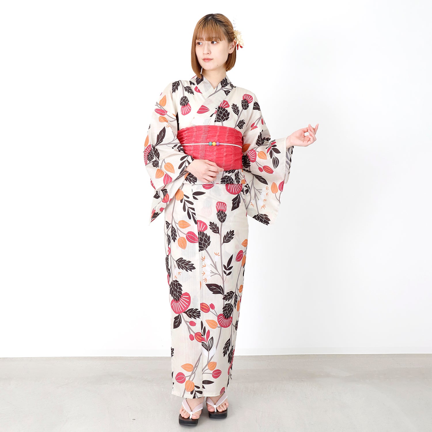 [レンタル] [2025新作]SION レディース浴衣 花柄 フリーサイズの宅配レンタル - 3