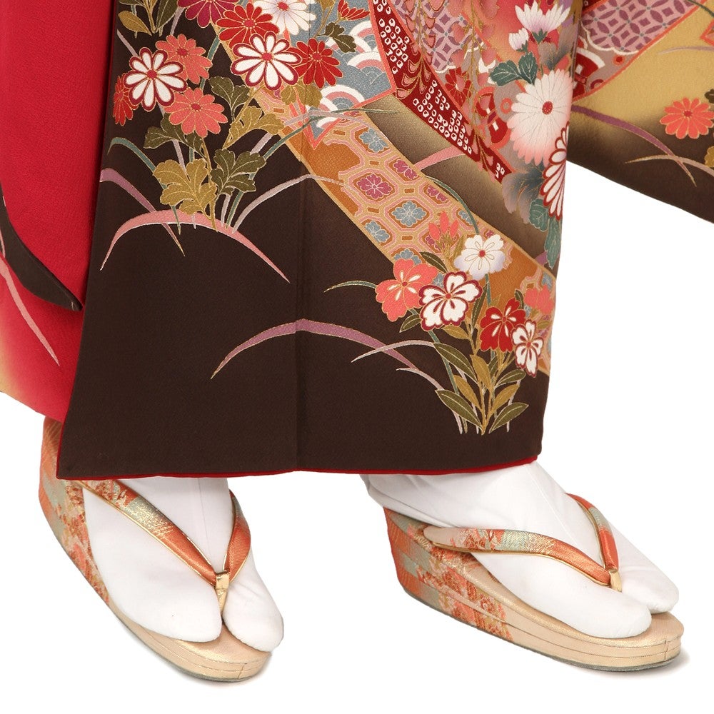 [レンタル] 振袖 大花柄 Mサイズ(レッド×ブラック,レッド) / Lサイズ(ネイビー)の宅配レンタル - 14