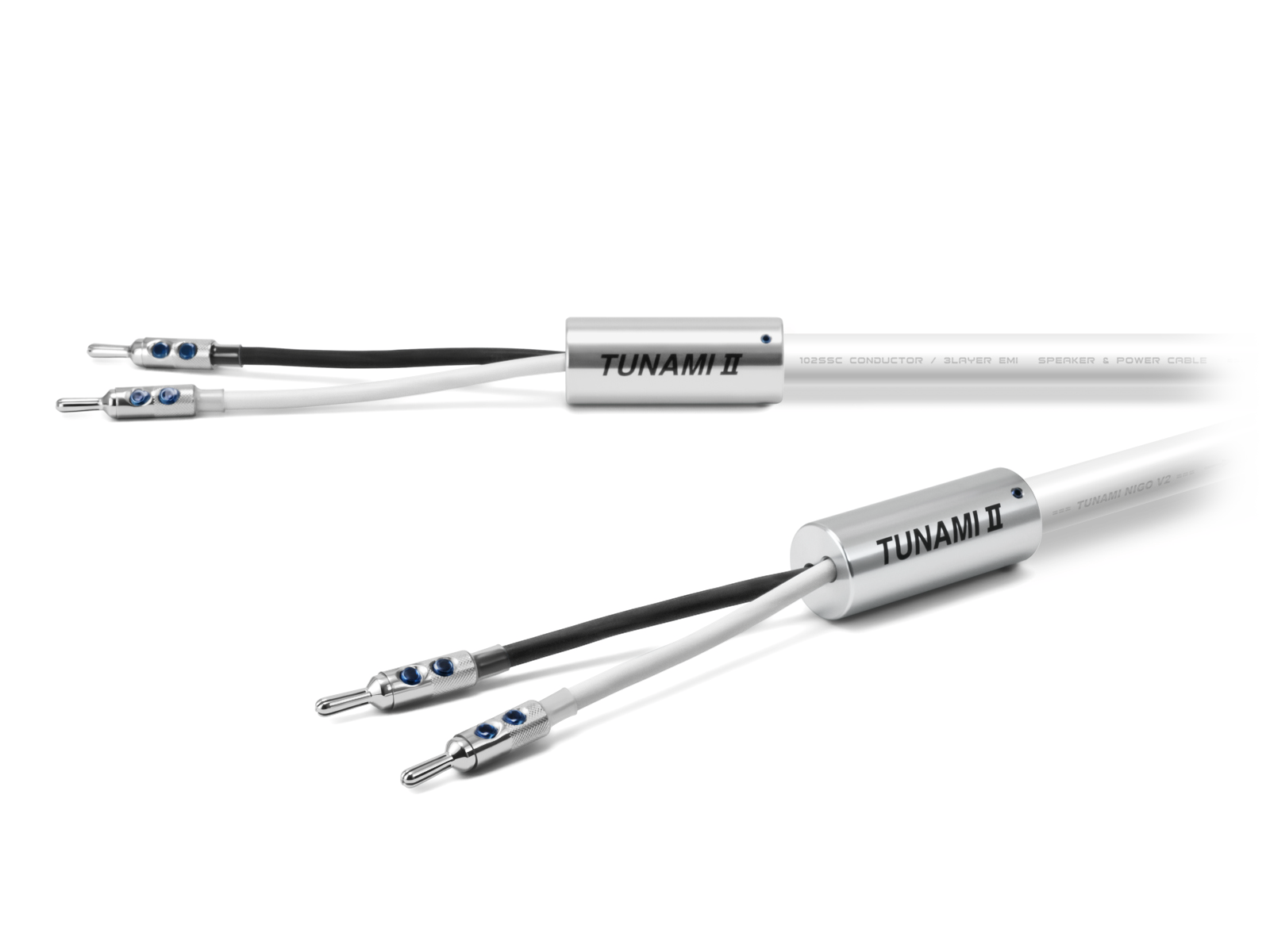 [レンタル] オヤイデ電気 TUNAMI II SP-B V2 バナナプラグ仕様スピーカーケーブル 2.5mペア - 2