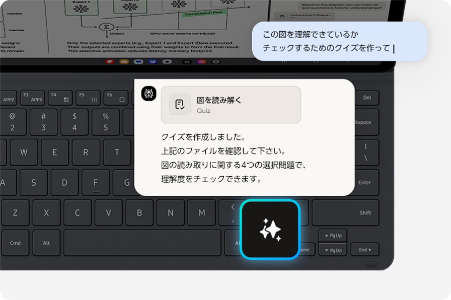サムスン(Samsung) Galaxy Tab S12 Ultra (Wi-Fi, 14.6インチ) AIで図を読み解きクイズ作成 - 13