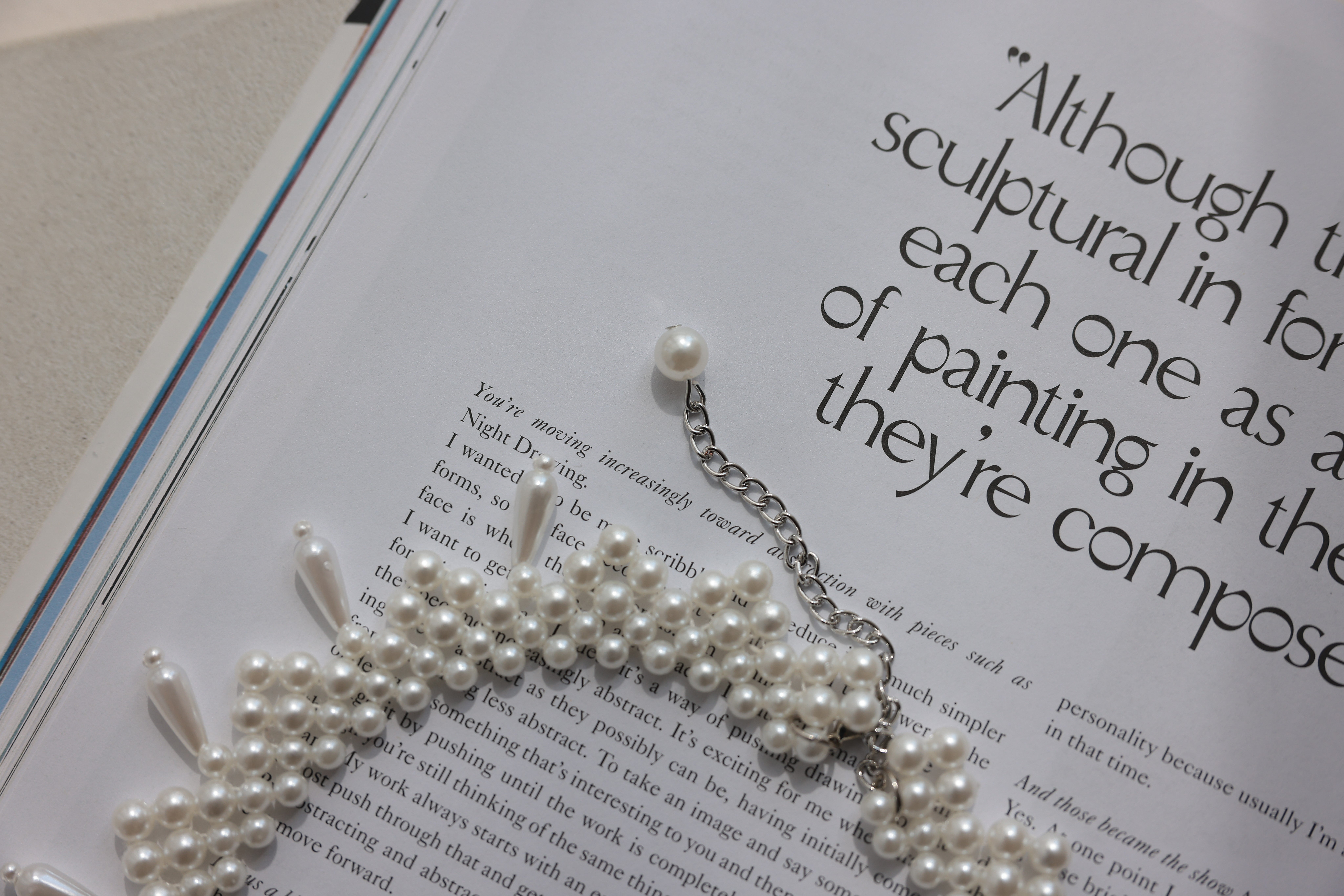 [レンタル] アートマリー 編み上げパールネックレス ホワイト