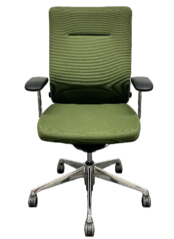 [レンタル] オカムラ コーラル ハイバック クッションタイプ 固定肘 ランバーサポート付き ダークグリーン ブラック CQ47BS-FSG5 オフィスチェア - 2