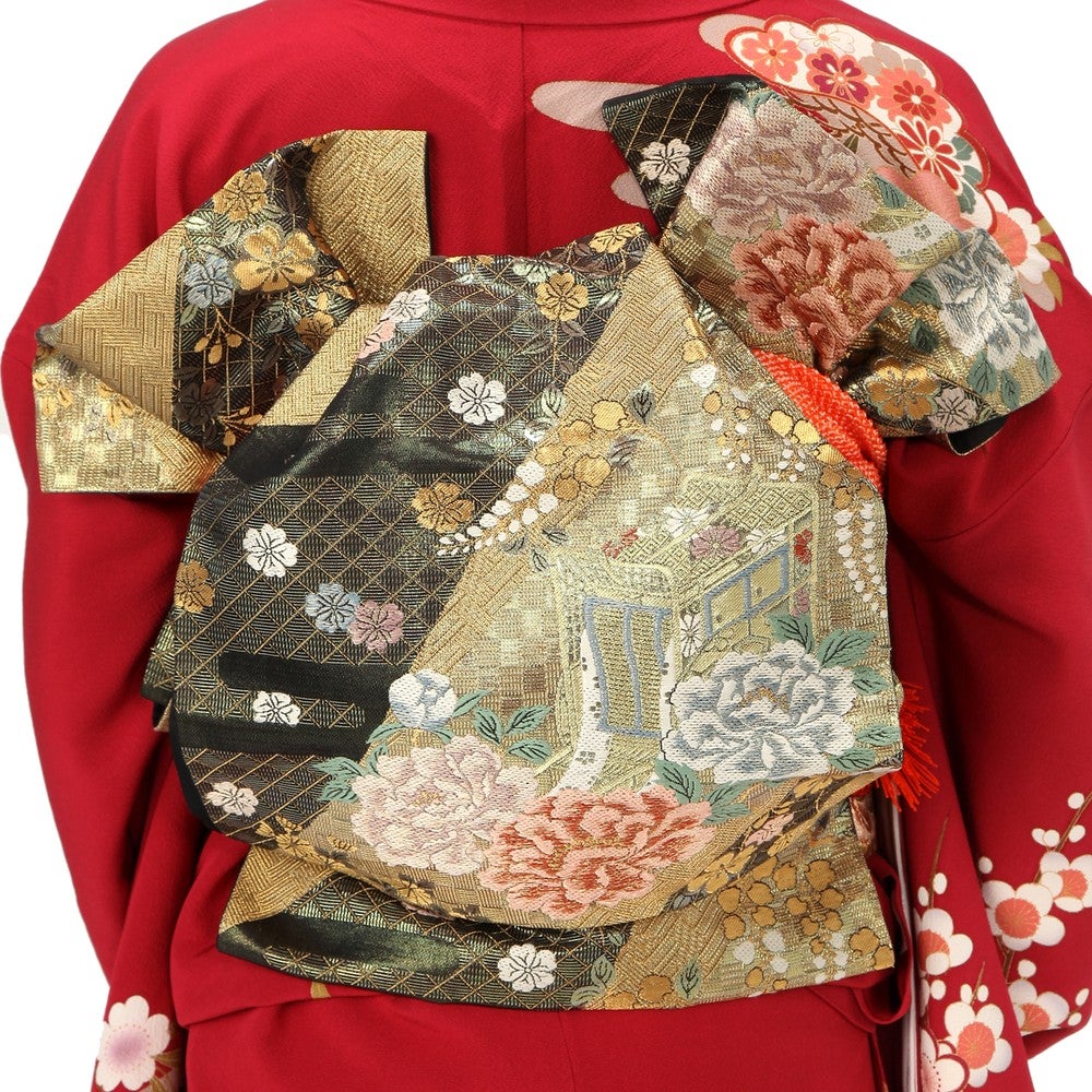 [レンタル] 振袖 大花柄 Mサイズ(レッド×ブラック,レッド) / Lサイズ(ネイビー)の宅配レンタル - 11