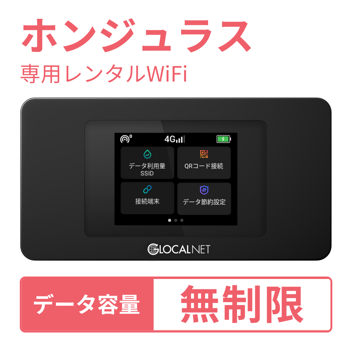 [レンタル] レンティオWiFi ホンジュラスWiFi 4G 無制限/日 データ容量プランの宅配レンタル - 1