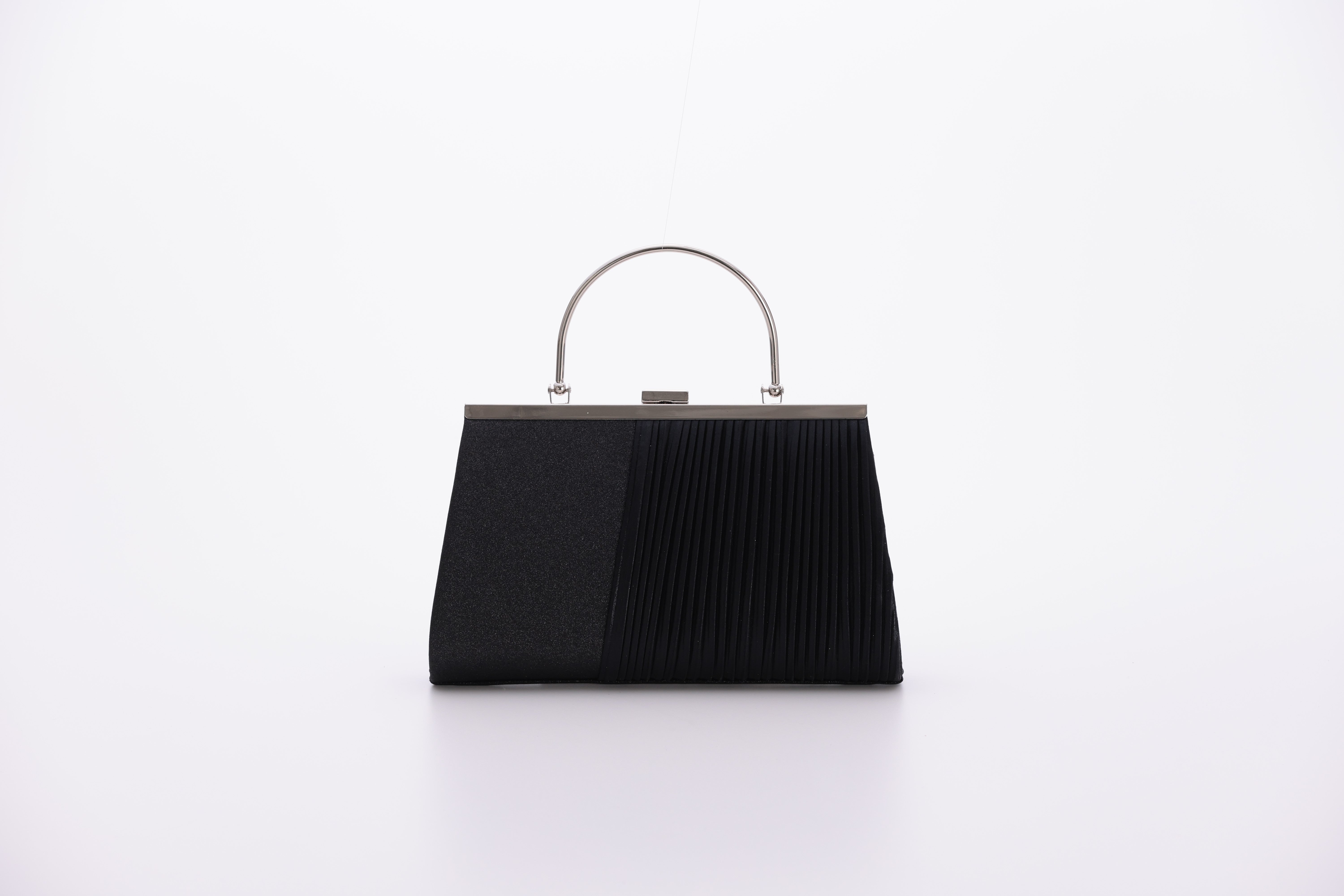 [レンタル] アートマリー グリッター プリーツ デザインパーティーバッグ ブラック