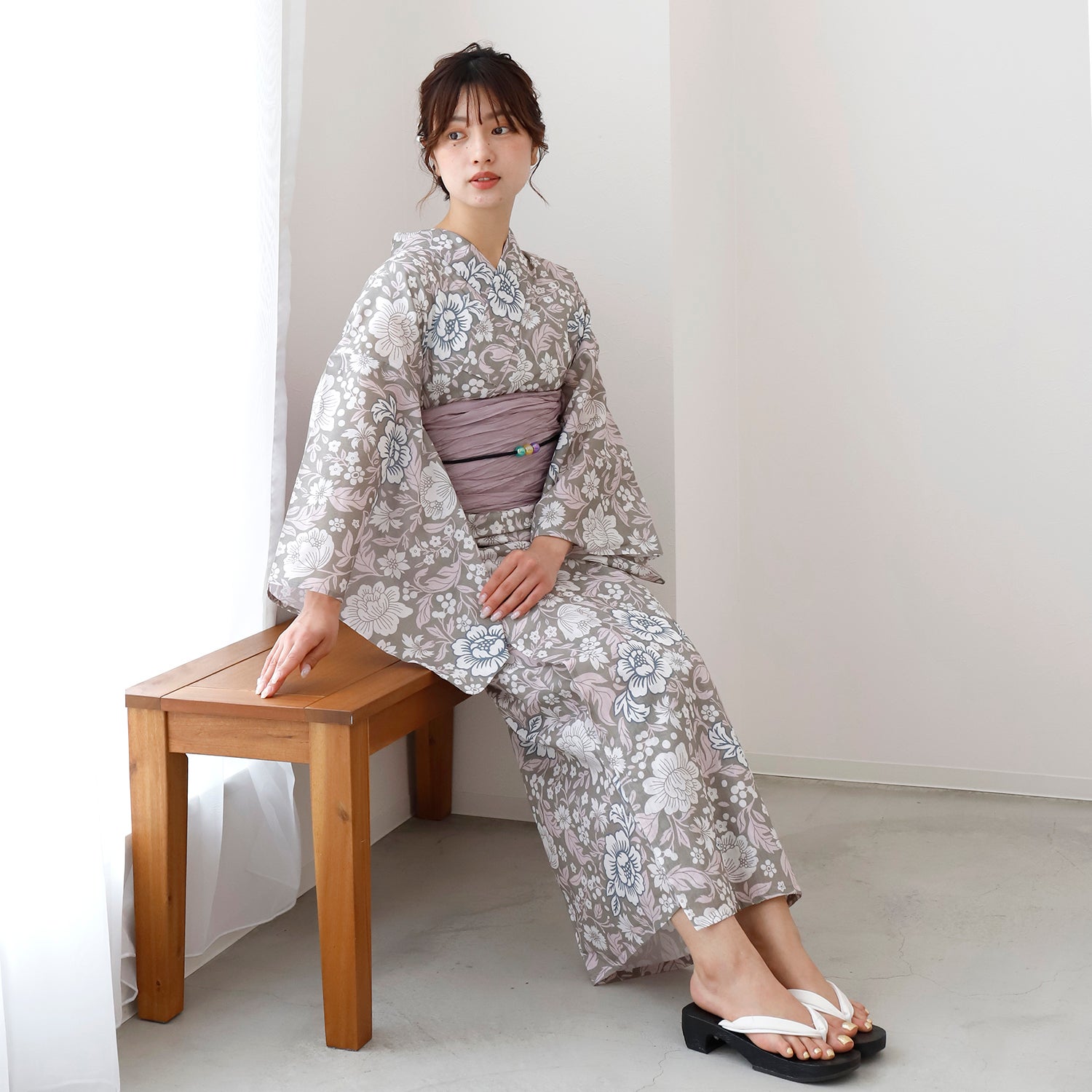 [レンタル] [2025新作]SION レディース浴衣 花柄 フリーサイズの宅配レンタル - 2